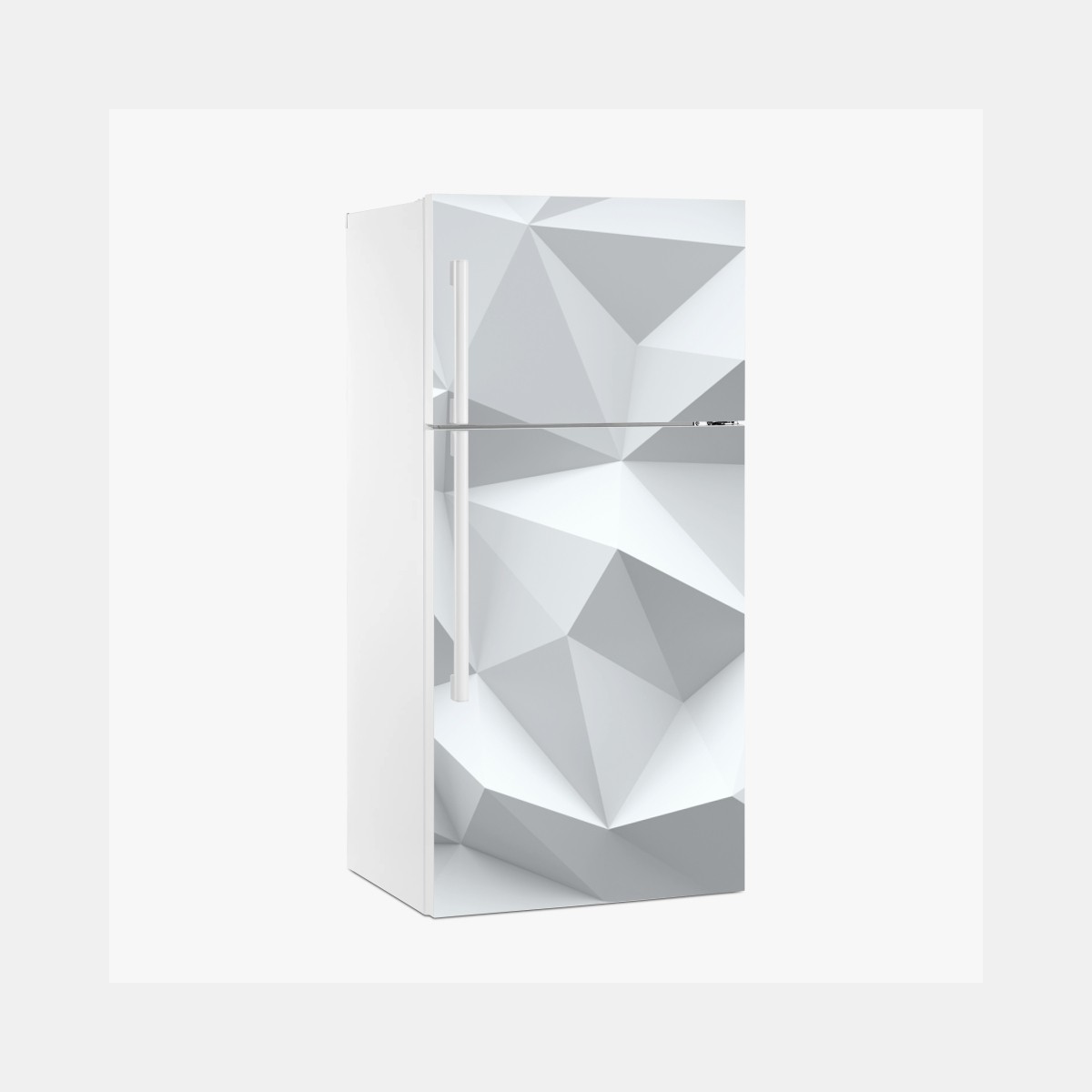 Fridge sticker white three-dimensional low-poly geometric pattern • Wallissimo® Fridge sticker white three-dimensional low-poly geometric pattern • Wallissimo®