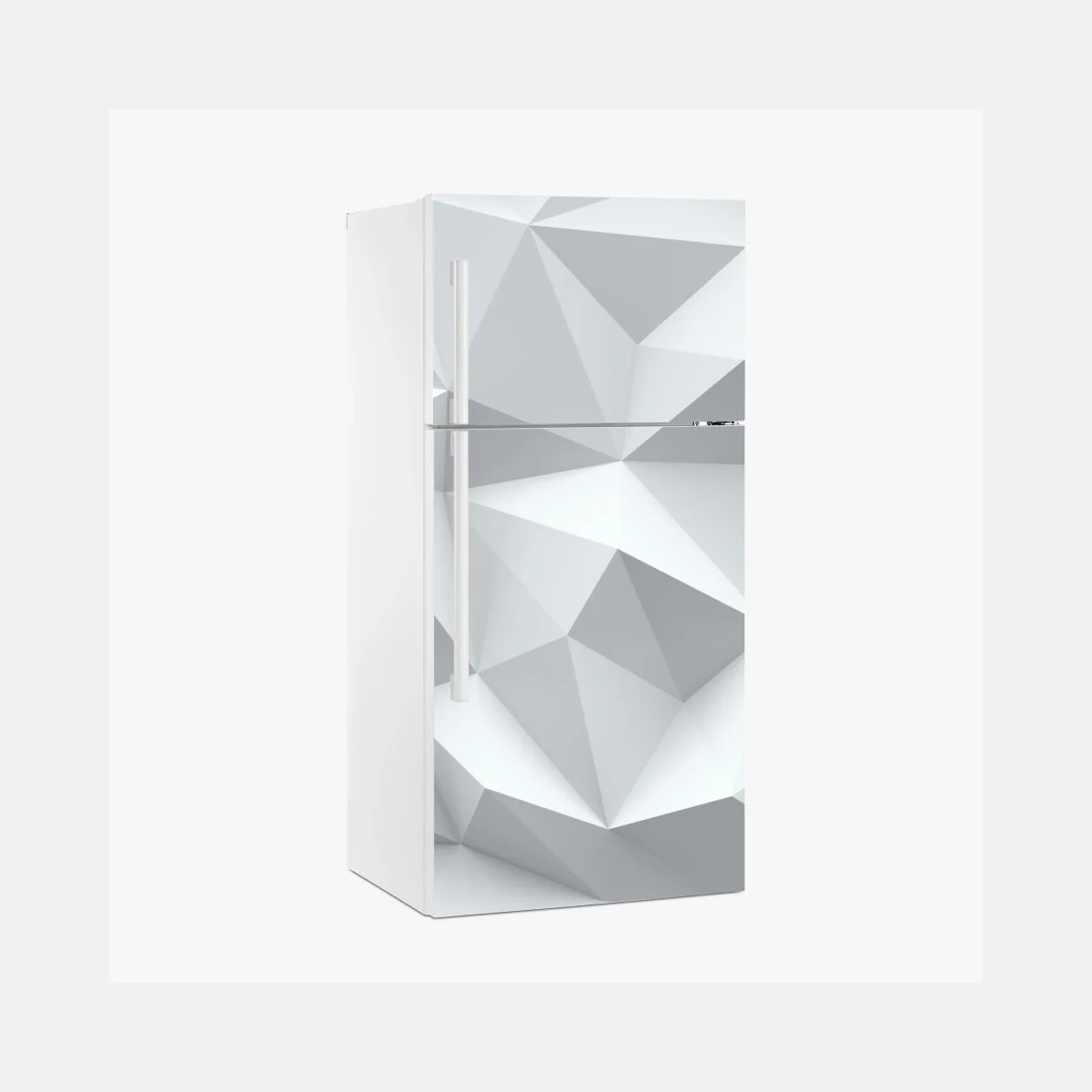 Fridge sticker white three-dimensional low-poly geometric pattern • Wallissimo® Fridge sticker white three-dimensional low-poly geometric pattern • Wallissimo®