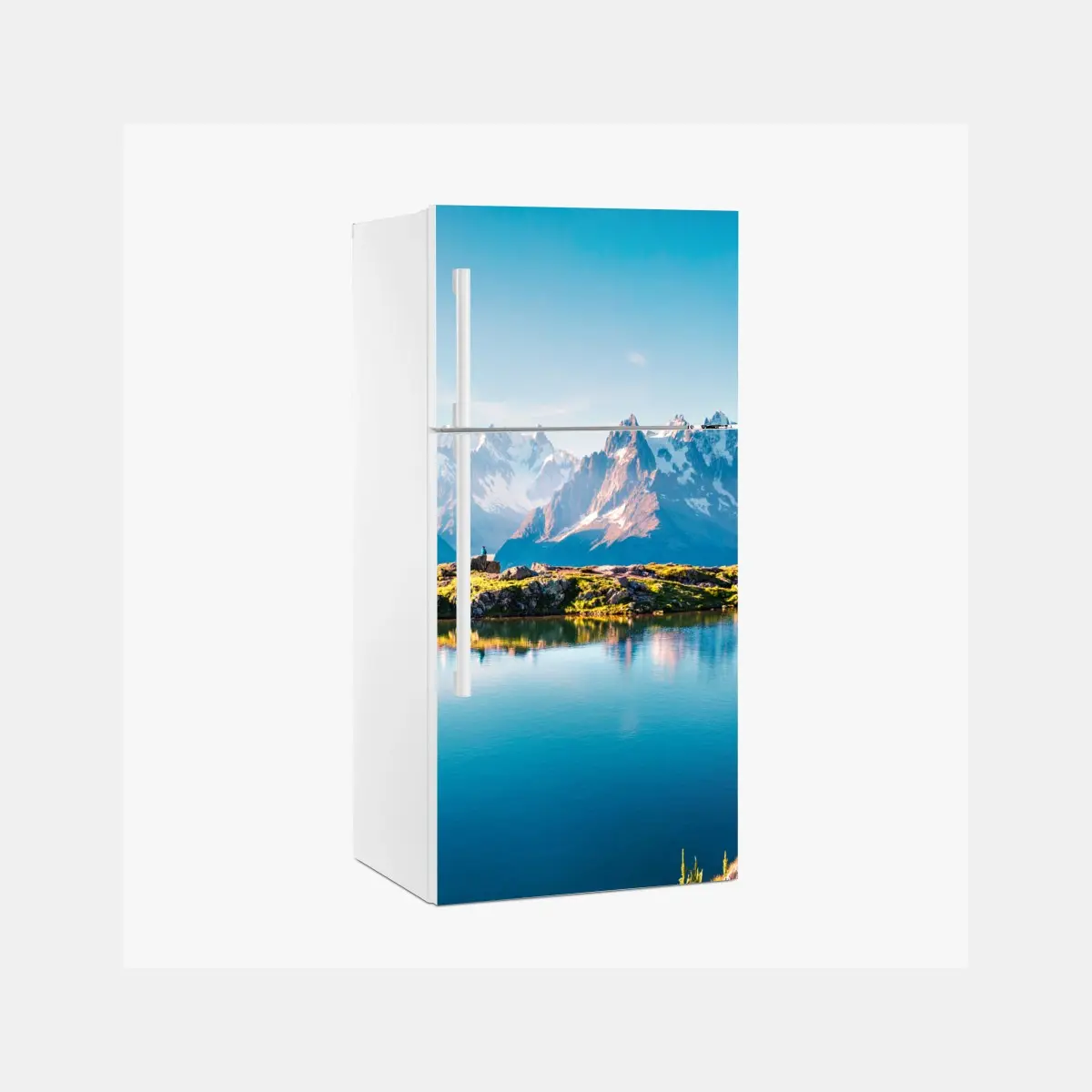 Fridge sticker Lac Blanc with Mont Blanc panorama • Wallissimo® Fridge sticker Lac Blanc with Mont Blanc panorama • Wallissimo®