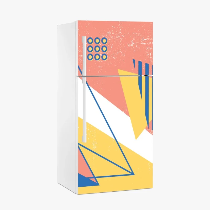 Fridge sticker pastel geometric shapes composition