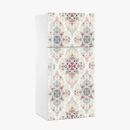 Fridge sticker ornate vintage damask pattern • Wallissimo®