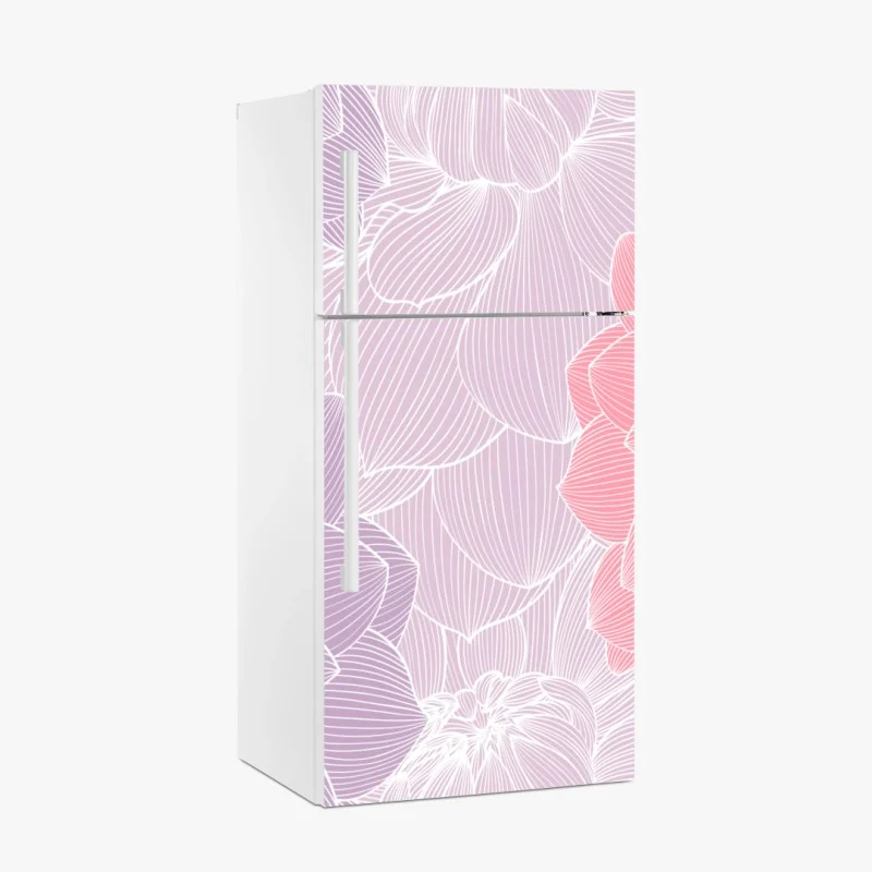 Fridge sticker soft pastel floral bloom pattern