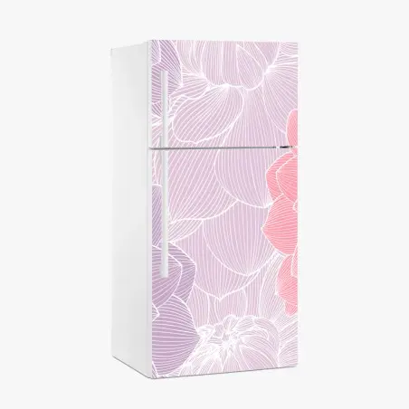 Fridge sticker soft pastel floral bloom pattern • Wallissimo®