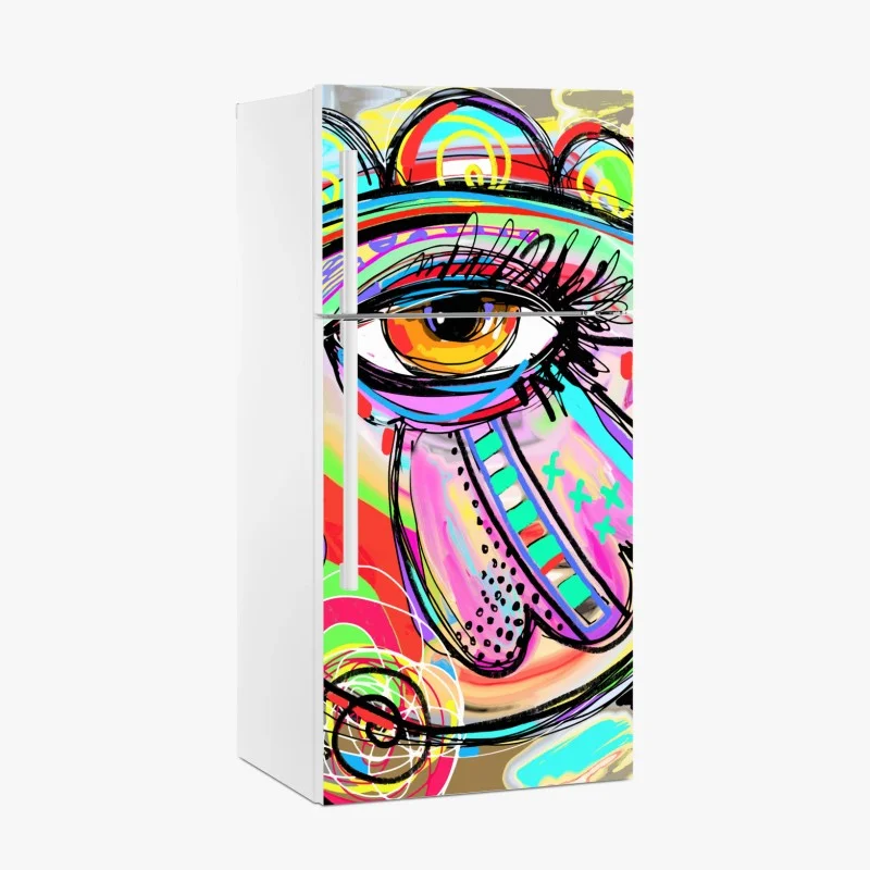 Fridge sticker vibrant abstract eye portrait