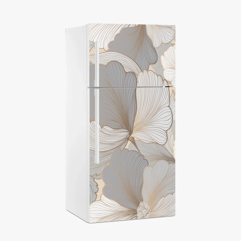 Fridge sticker delicate pastel floral pattern