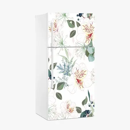 Fridge sticker delicate pastel floral pattern • Wallissimo®