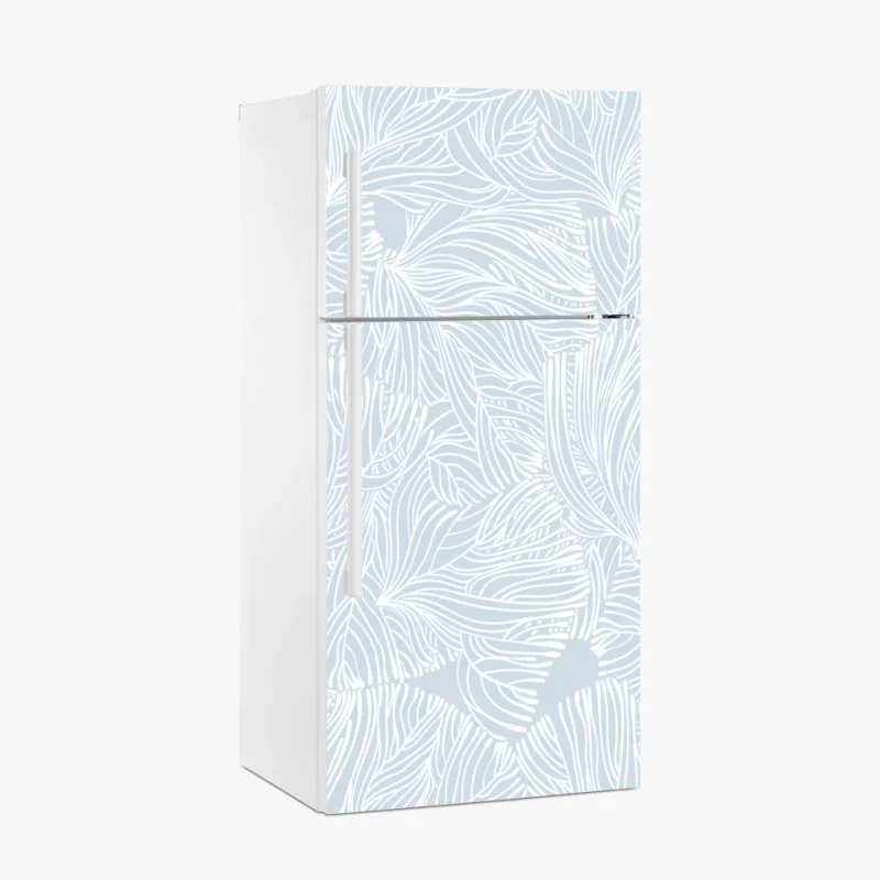 Fridge sticker soft blue botanical pattern