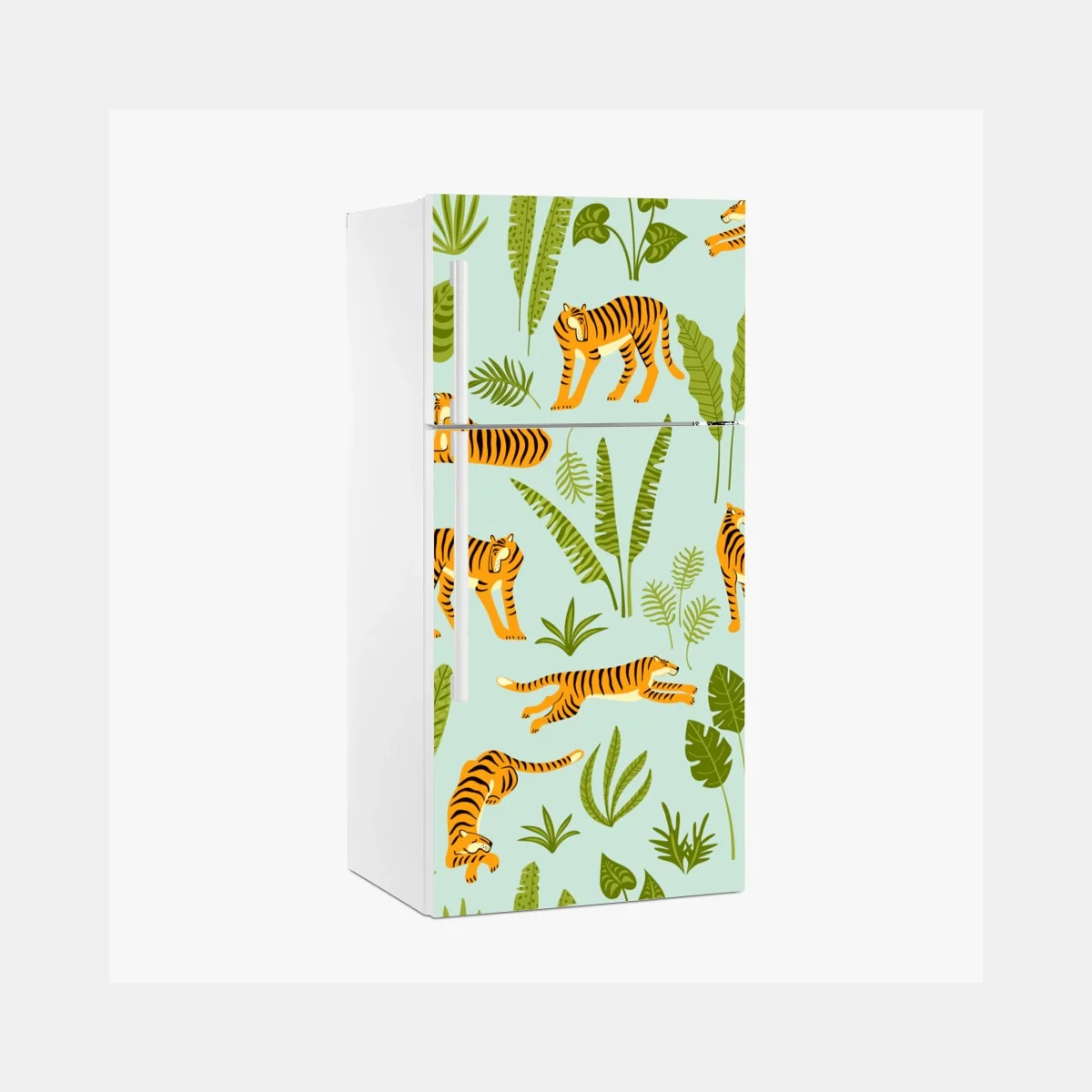 Fridge sticker playful tiger jungle pattern ⁕ Wallissimo® Fridge sticker playful tiger jungle pattern ⁕ Wallissimo®