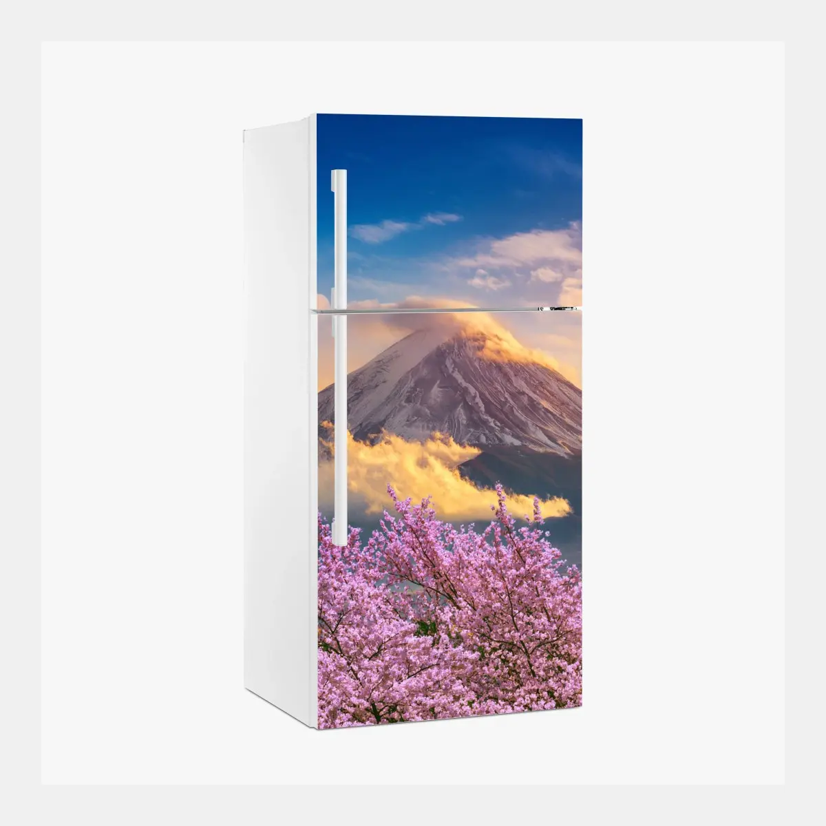 Fridge sticker Mount Fuji with cherry blossoms at sunrise ⁕ Wallissimo® Fridge sticker Mount Fuji with cherry blossoms at sunrise ⁕ Wallissimo®