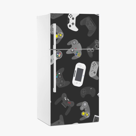 Fridge sticker retro gaming controllers pattern • Wallissimo®