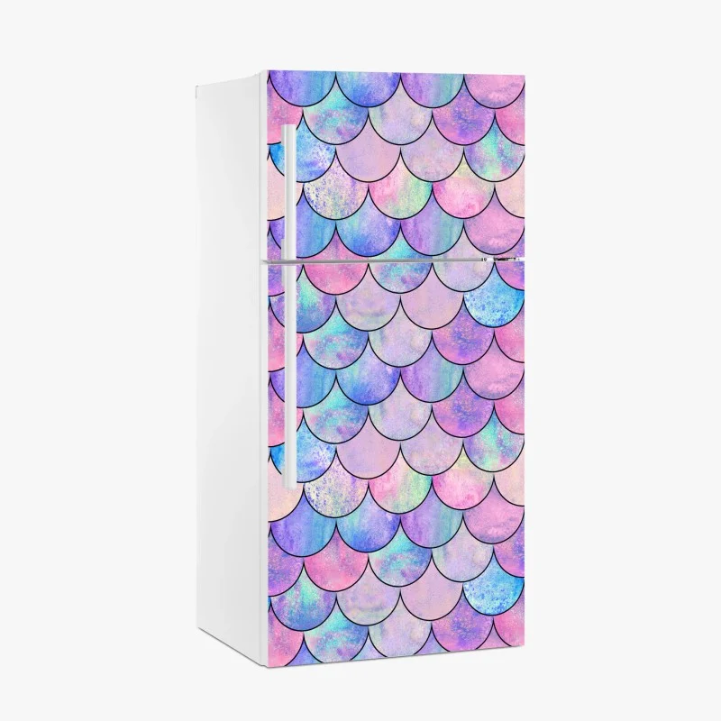 Fridge sticker pastel mermaid scales pattern