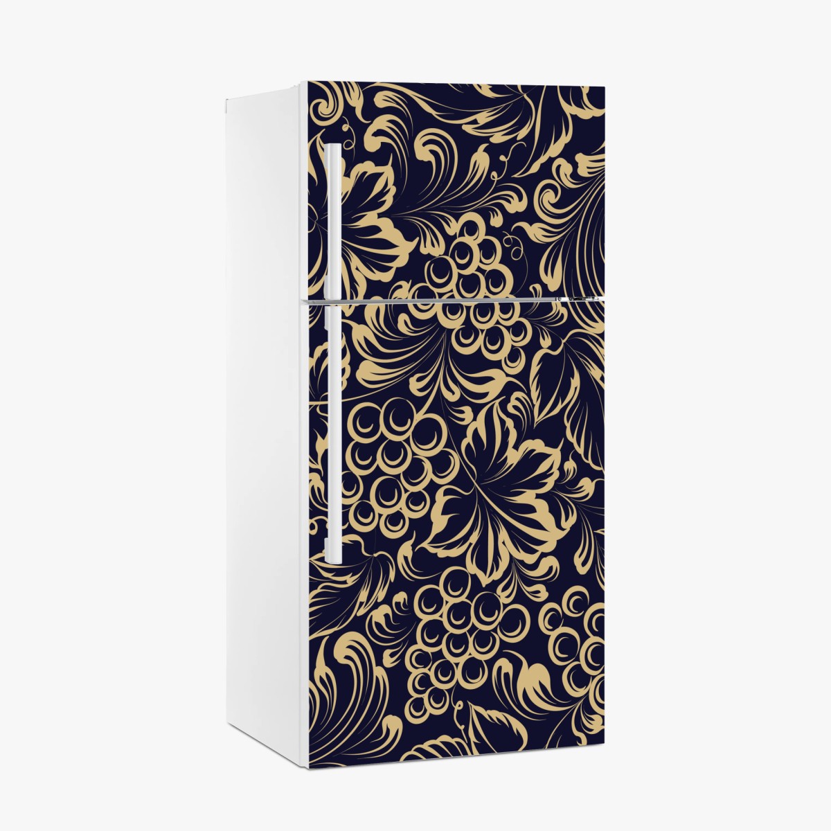 Fridge sticker elegant baroque grape pattern in gold • Wallissimo® Fridge sticker elegant baroque grape pattern in gold • Wallissimo®