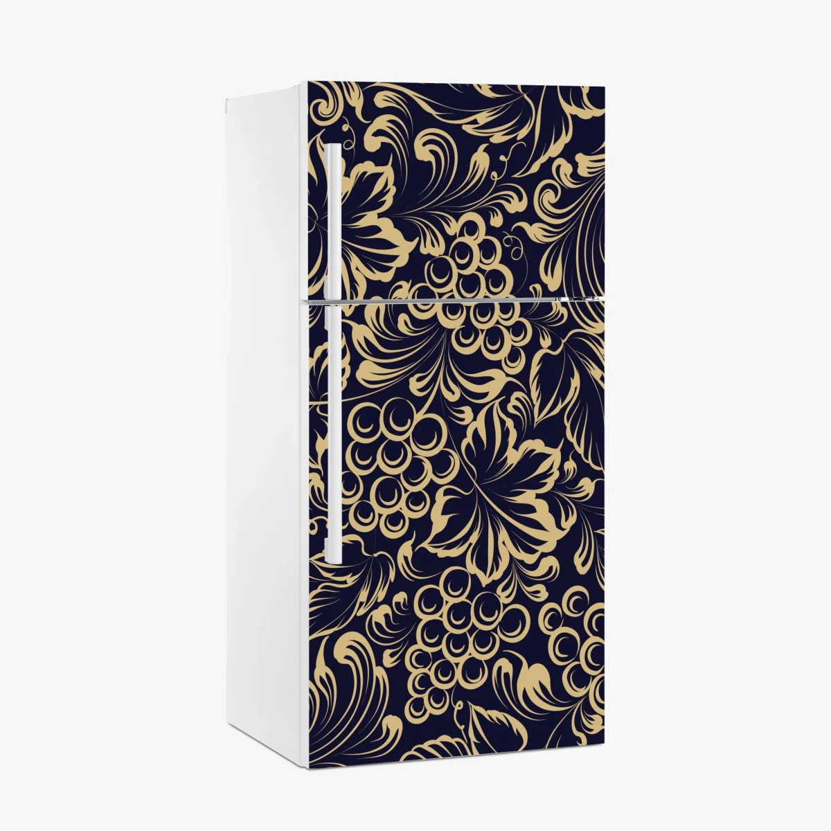 Fridge sticker elegant baroque grape pattern in gold ⁕ Wallissimo® Fridge sticker elegant baroque grape pattern in gold ⁕ Wallissimo®