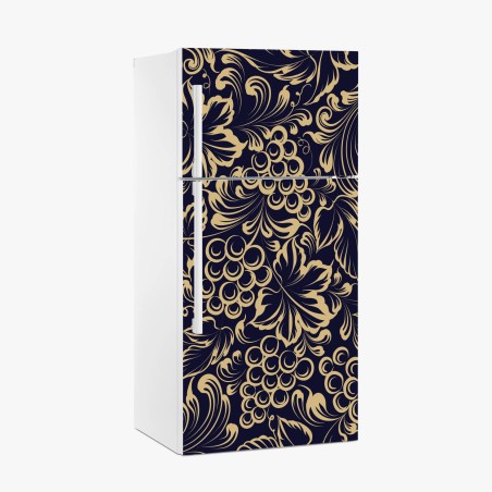 Fridge sticker elegant baroque grape pattern in gold • Wallissimo®