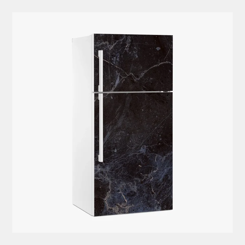 Fridge sticker dark marble texture with blue veins