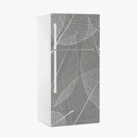 Fridge sticker delicate leaf vein pattern in gray • Wallissimo®