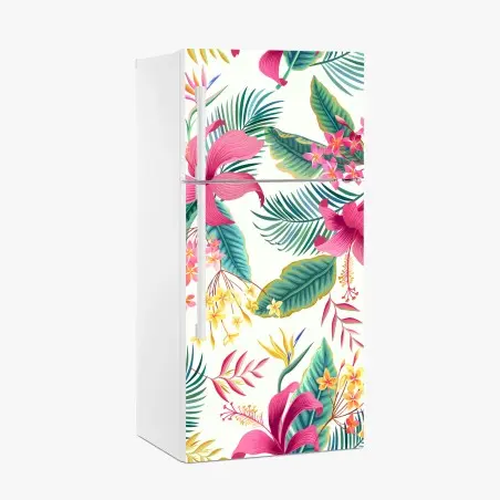 Fridge sticker tropical botanical bloom pattern • Wallissimo®
