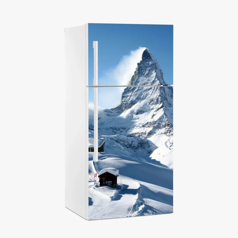 Fridge sticker majestic alpine mountain peak in winter