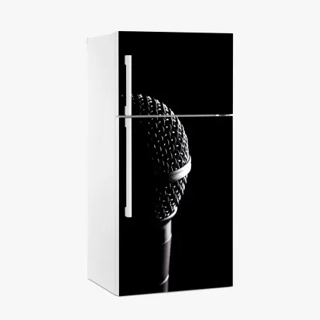 Fridge sticker dramatic microphone close-up • Wallissimo®