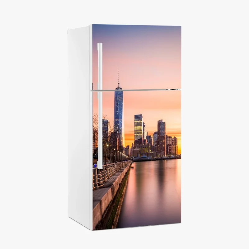 Fridge sticker Lower Manhattan sunset skyline