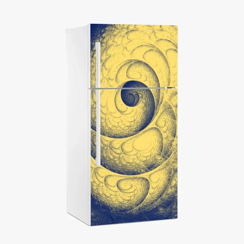 Fridge sticker golden spiral fractal pattern