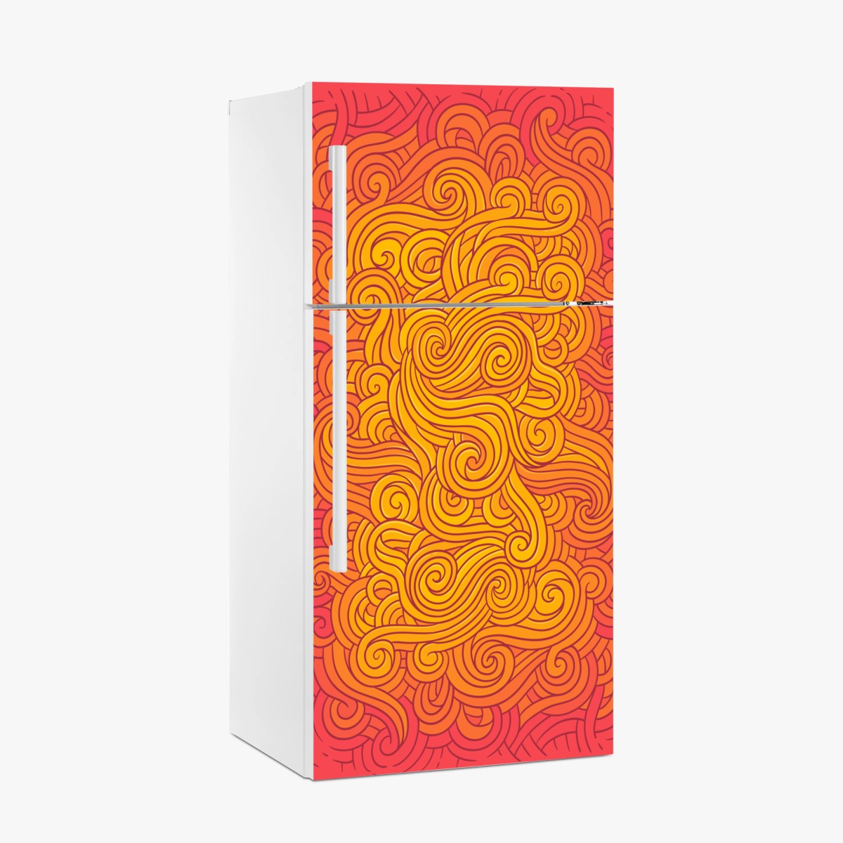 Fridge sticker warm swirling abstract pattern • Wallissimo® Fridge sticker warm swirling abstract pattern • Wallissimo®