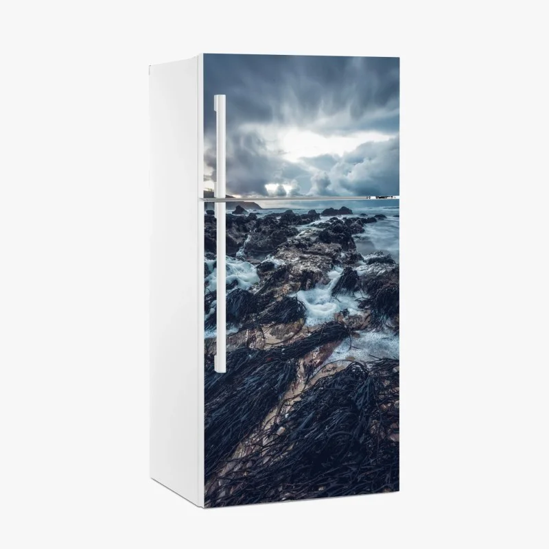 Fridge sticker moody rocky coastline at dusk