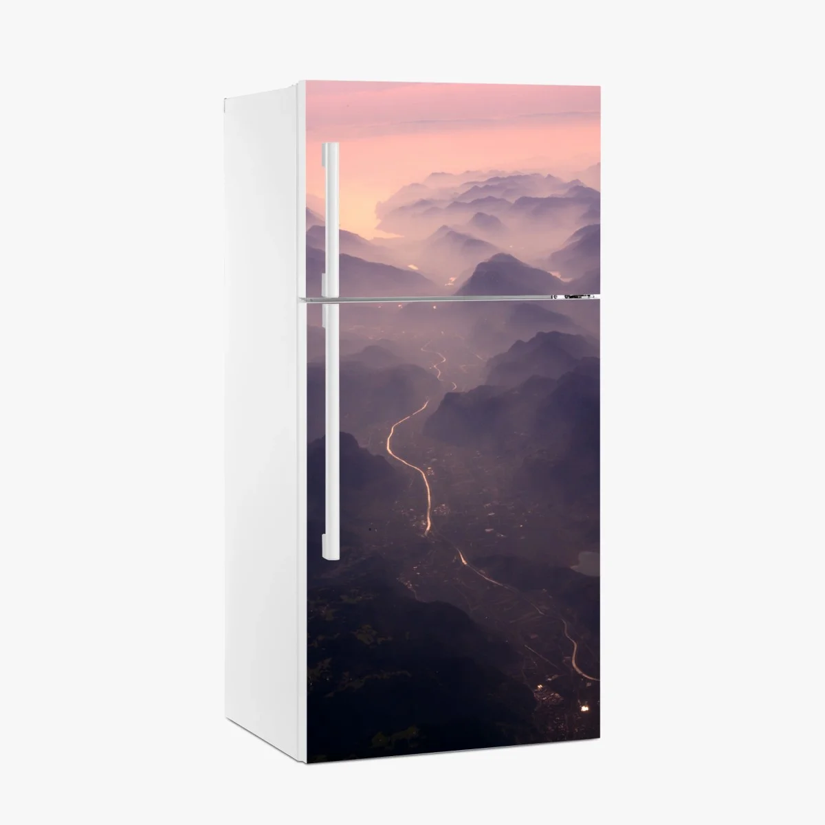 Fridge sticker misty pastel mountain valley ⁕ Wallissimo® Fridge sticker misty pastel mountain valley ⁕ Wallissimo®