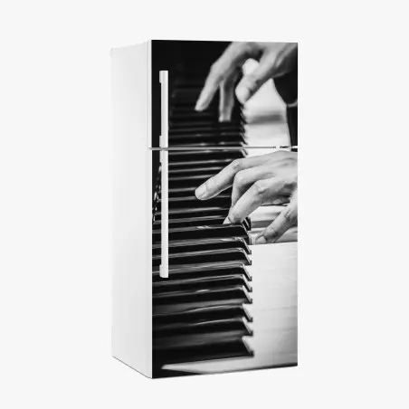 Fridge sticker piano hands in motion • Wallissimo®