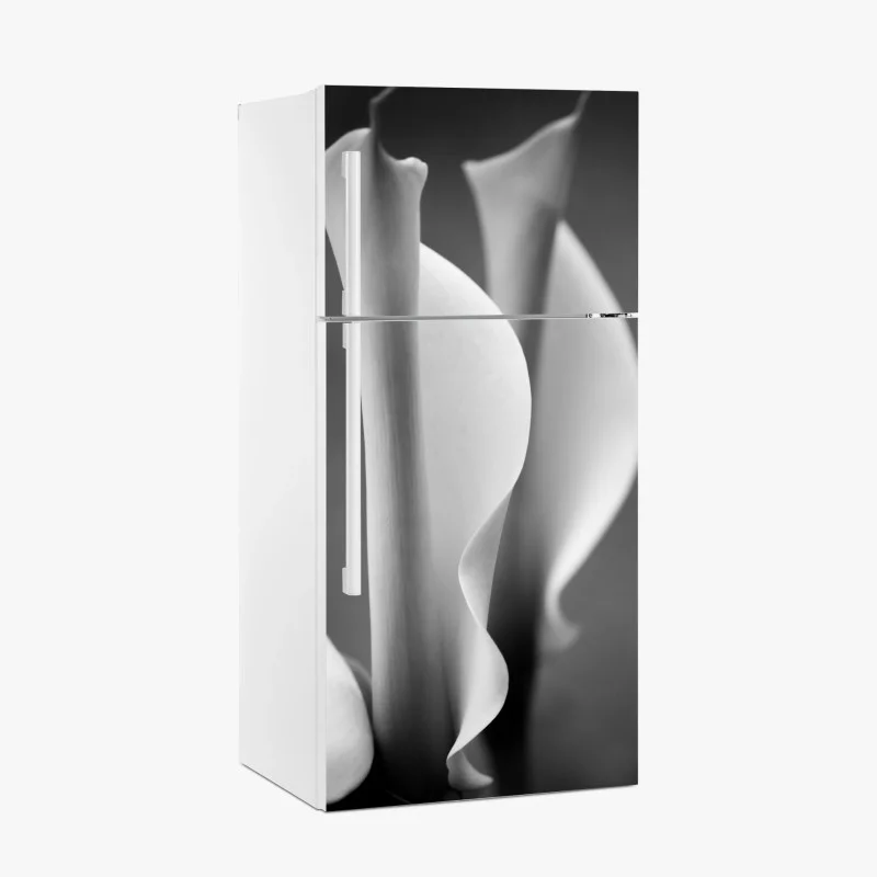 Fridge sticker elegant calla lilies in monochrome