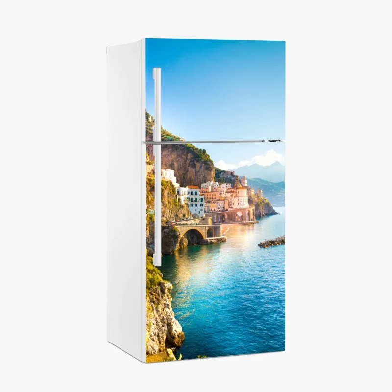 Fridge sticker sunlit Amalfi Coast village