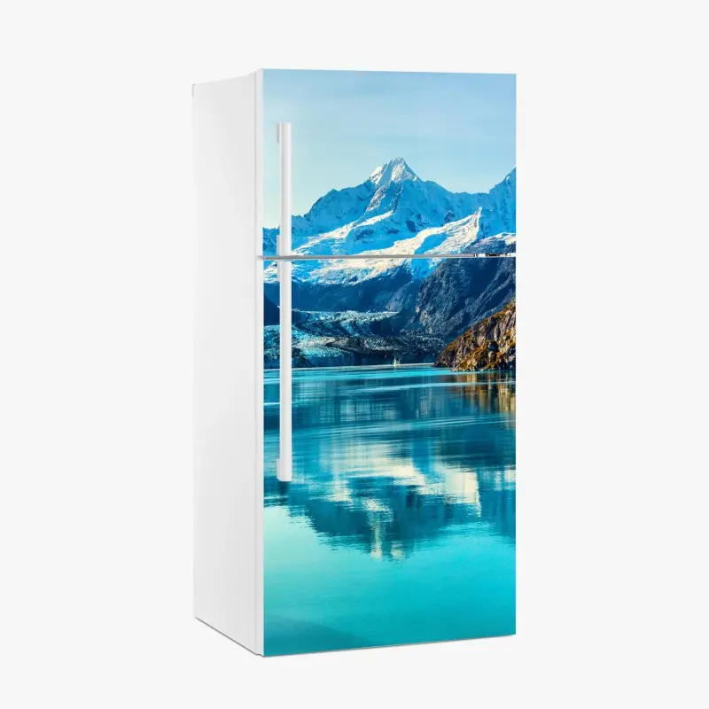 Fridge sticker serene turquoise mountain lake