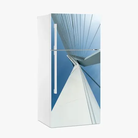 Fridge sticker ascending lines: modern bridge pylon • Wallissimo®