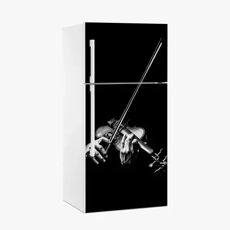 Fridge sticker monochrome violinist hands • Wallissimo®