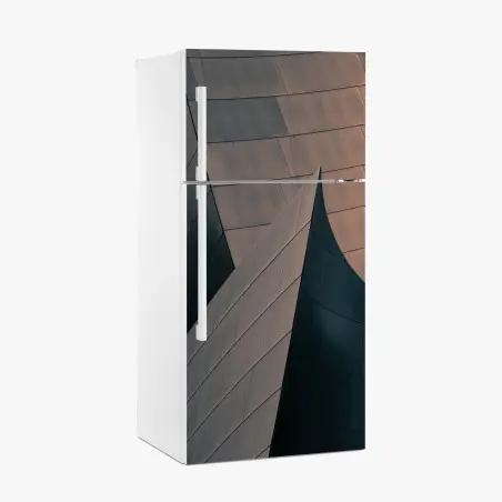 Fridge sticker geometric architectural forms in metal • Wallissimo®
