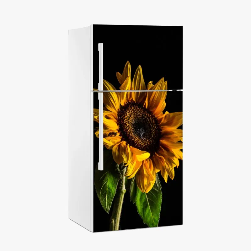 Fridge sticker golden sunflower close-up