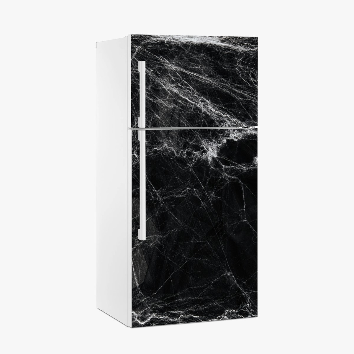 Fridge sticker eerie cobweb on black background • Wallissimo® Fridge sticker eerie cobweb on black background • Wallissimo®