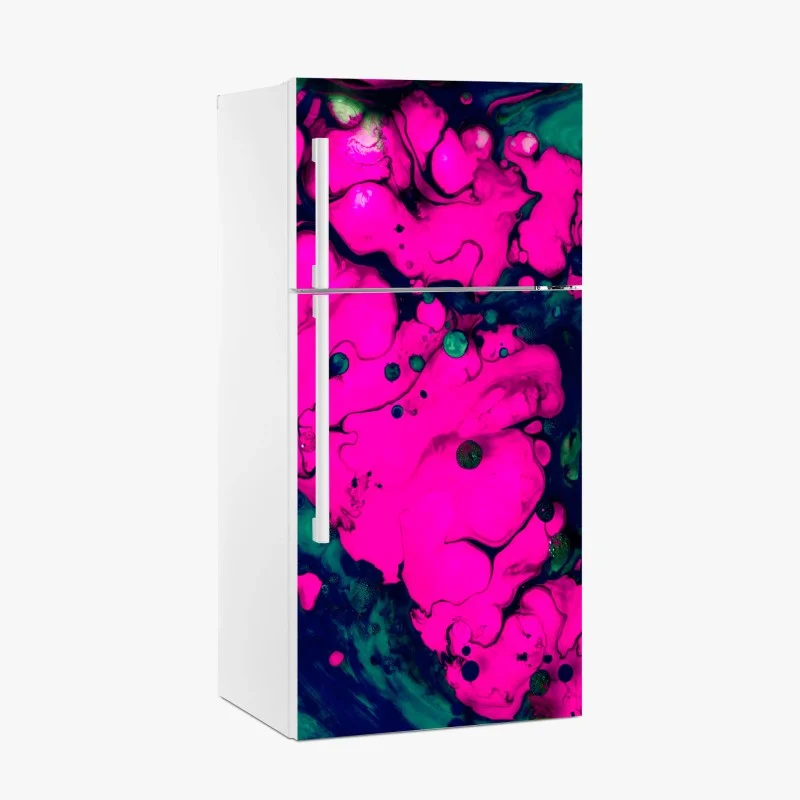 Fridge sticker neon pink fluid abstract