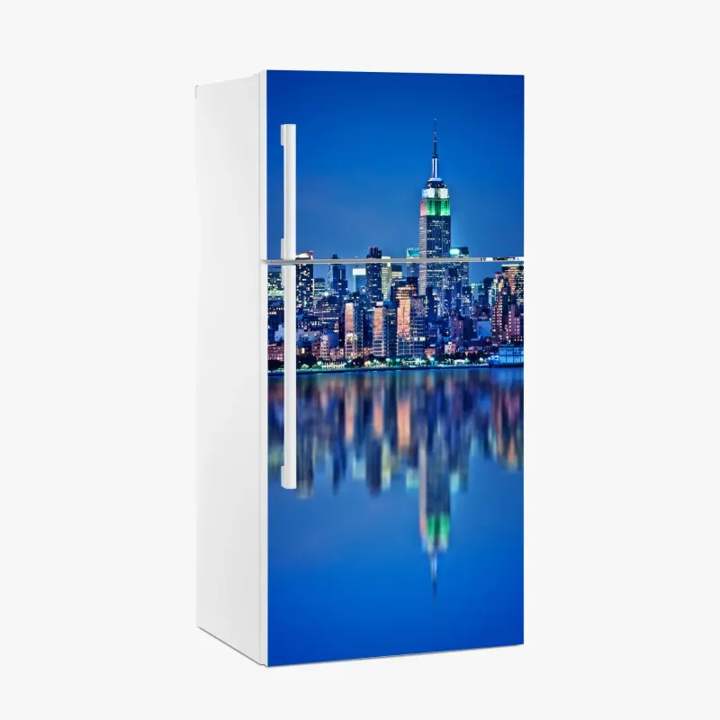 Fridge sticker New York skyline reflections at night
