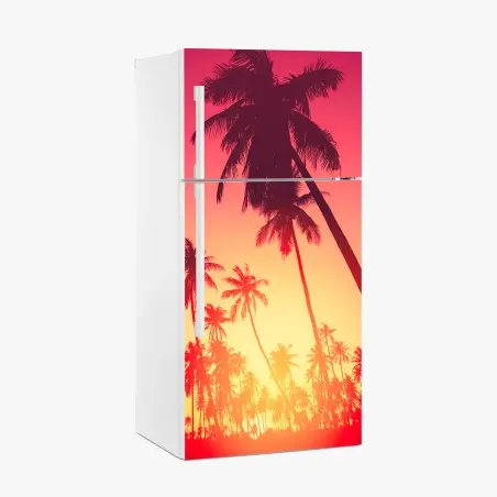 Fridge sticker tropical sunset palms • Wallissimo®