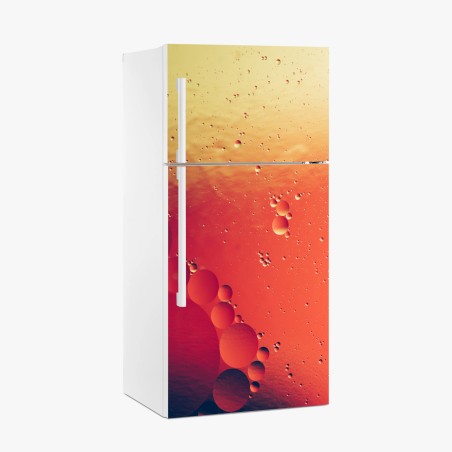 Fridge sticker warm orange bubble abstract art • Wallissimo®