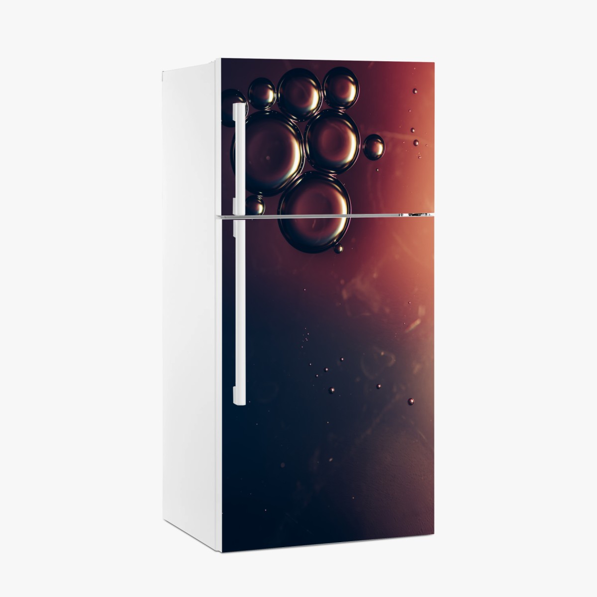 Fridge sticker floating oil bubbles on deep gradient • Wallissimo® Fridge sticker floating oil bubbles on deep gradient • Wallissimo®