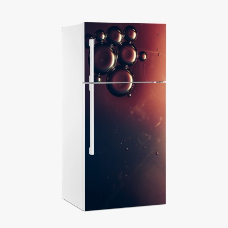 Fridge sticker floating oil bubbles on deep gradient • Wallissimo®