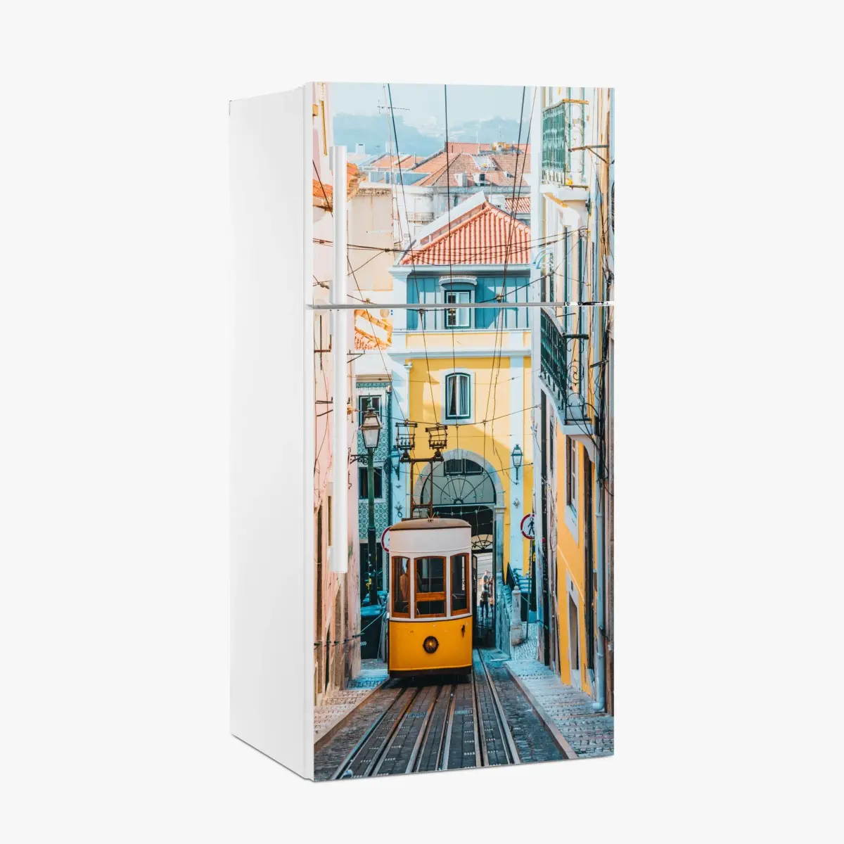 Fridge sticker vibrant bica tram in Lisbon • Wallissimo® Fridge sticker vibrant bica tram in Lisbon • Wallissimo®