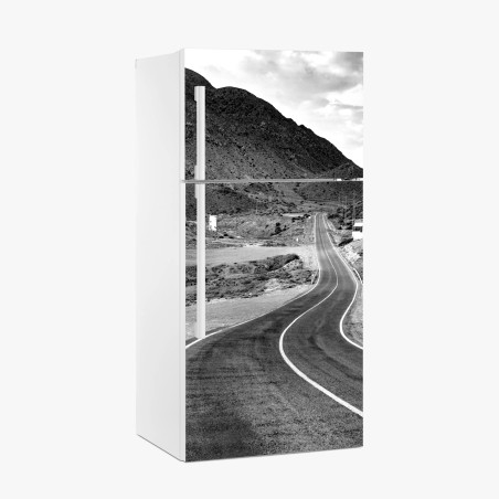 Fridge sticker winding road through mountains • Wallissimo®