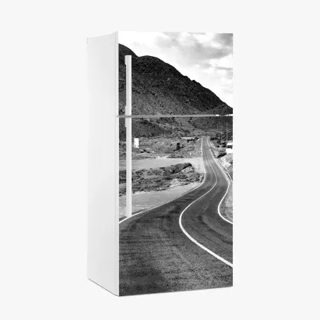 Fridge sticker winding road through mountains • Wallissimo®