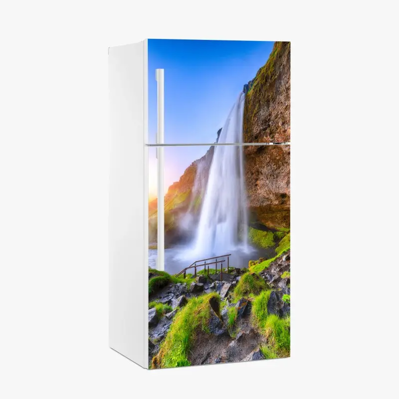 Fridge sticker Seljalandsfoss waterfall at sunset