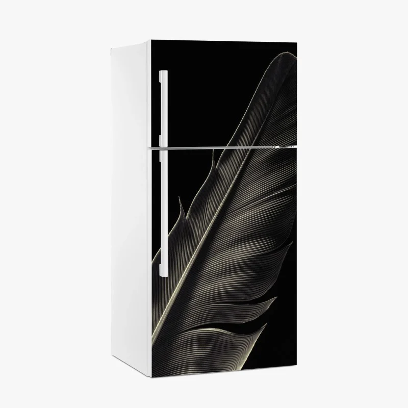 Fridge sticker delicate feather study in monochrome
