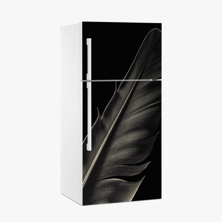 Fridge sticker delicate feather study in monochrome • Wallissimo®