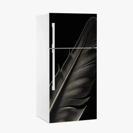 Fridge sticker delicate feather study in monochrome • Wallissimo®